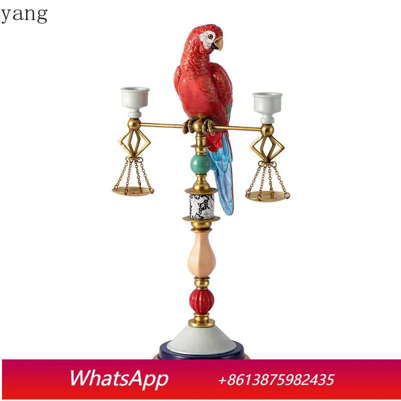 CX art painting parrot shape ceramic candle holder exquisite living room desktop ornament