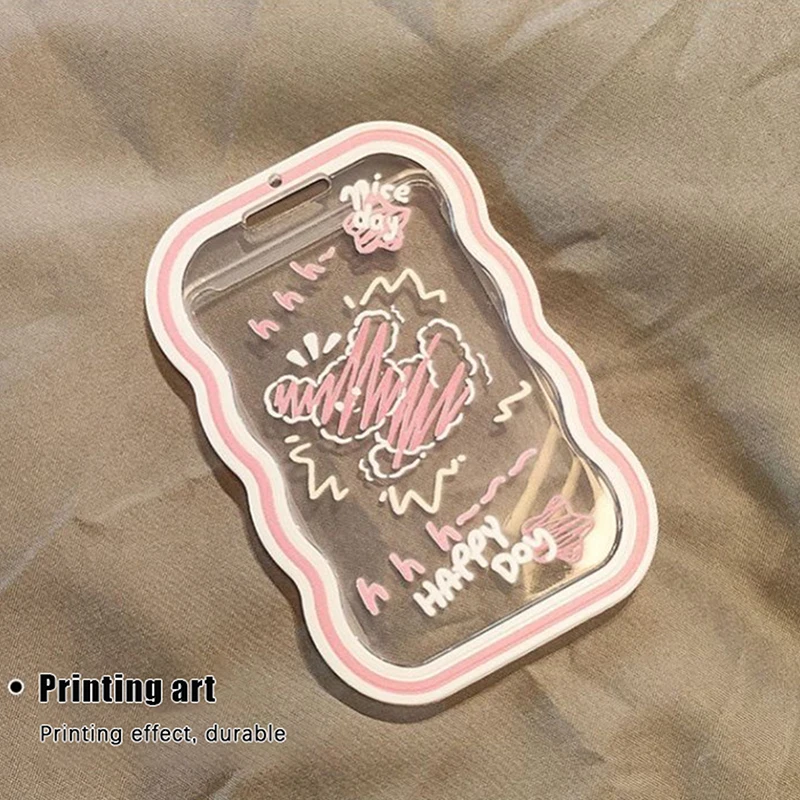 INS 3inch Photocard Holder Transparent Card Holder Keychain Photo Sleeve Bus Card Student Cards Case Photo Protector