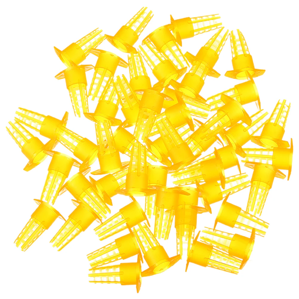 

50pcs Bee Cage Protective Cover Rearing Cup Tools Plastic Beekeeping Equipment Breeding Cells Gardening Supplies