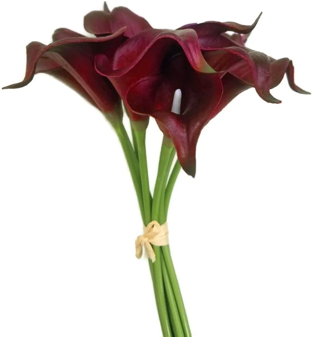 14' Realistische Latex Calla-Lilien-Sträuße Künstliche Frühlingsblumen für Heimdekoration, Hochzeitssträuße und Tischdekoration (10er-Pack) – Detail 3