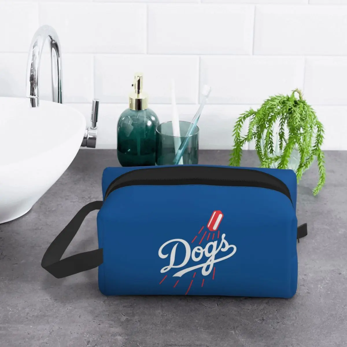 

Dodger Dogs - Blue Makeup Bag Cosmetic Organizer Storage Dopp Kit Toiletry Cosmetic Bag for Women Beauty Travel Pencil Case