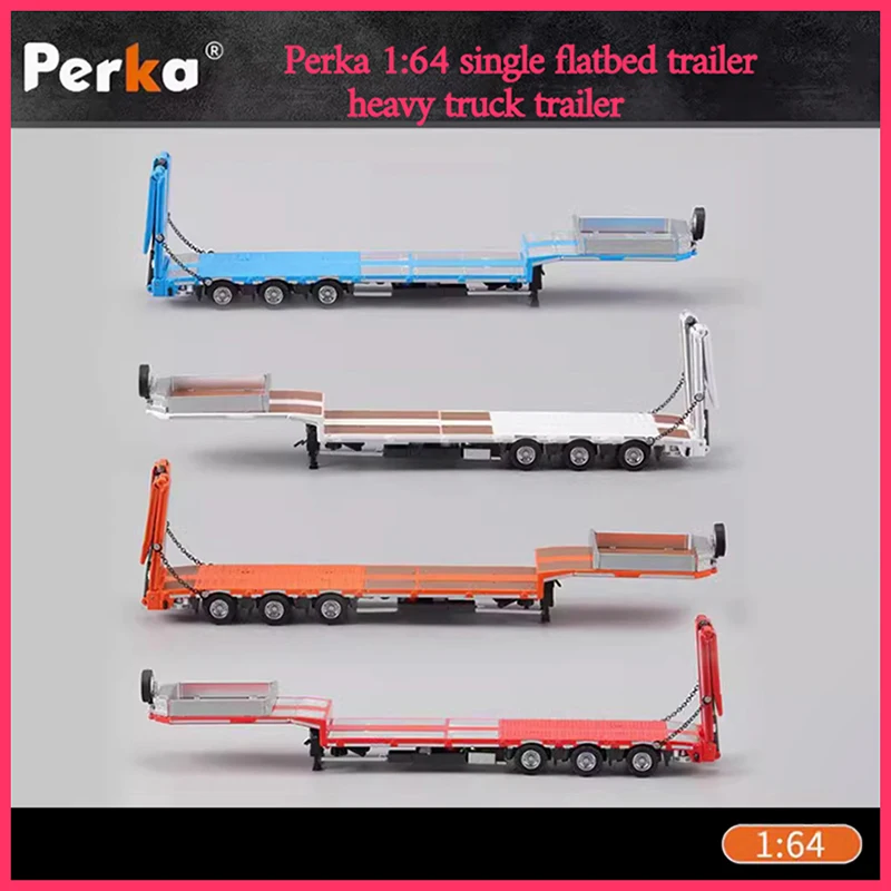 

Perka Model 1:64 Flatbed Trailer Heavy Truck Trailer Alloy Car Model Ornament Souvenir Display Collection Hobby Gift