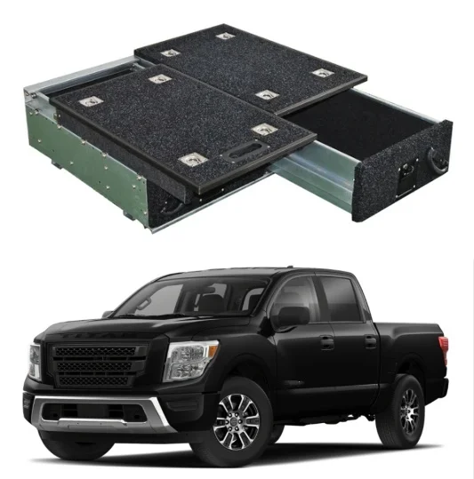 Outdoor Off-road Car Accessories Pickup Camping Rear Storage Roller Drawer For Nissan Titan 5ft/6ft