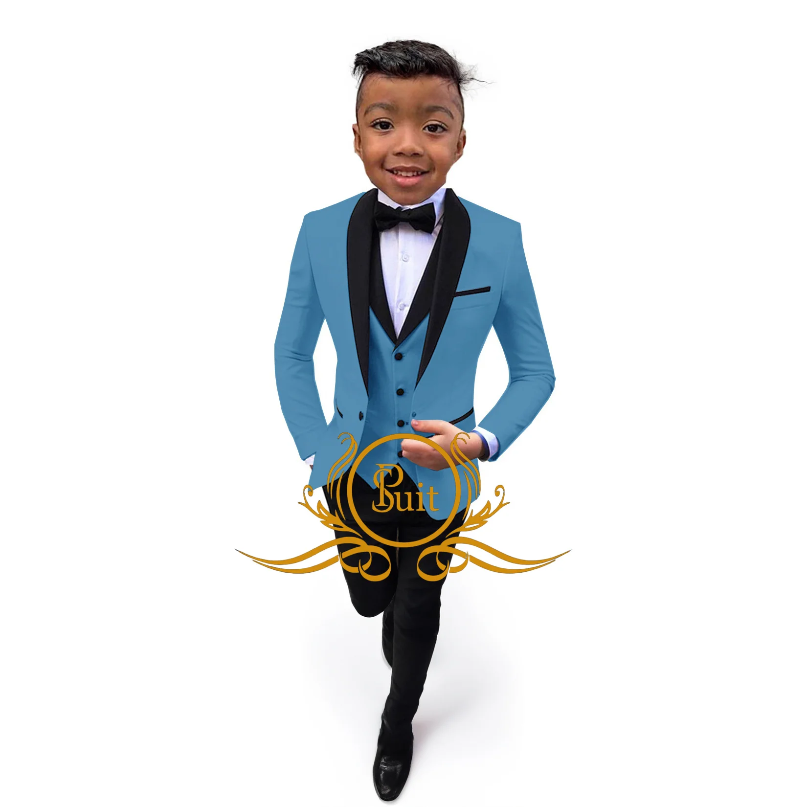 

Wedding Boys Suit 3 Piece Jacket Pants Vest Formal Business Tuxedo Shawl Collar Kids Blazer Set