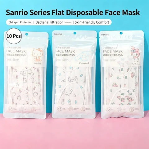 Cute Hello Kitty Melody Printed Disposable Face Mask 3‑Ply Protective Breathable Skin‑Friendly Stylish Mask