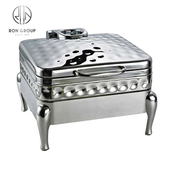 Wholesale Luxury 304 Stainless Steel Chafing Dish for Buffet Catering Restaurants Square Shape Food Warmer Stove