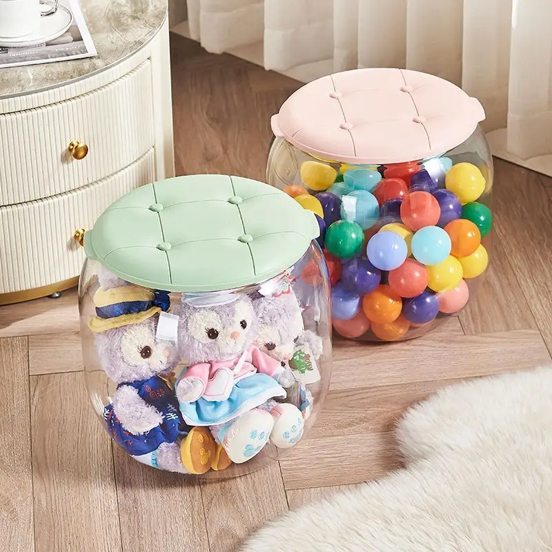 Multipurpose Doll Storage Stool - Plush Toy Organizer with Seat, Kids' Storage Bench for Bedroom,Stuffed Animals & Toys