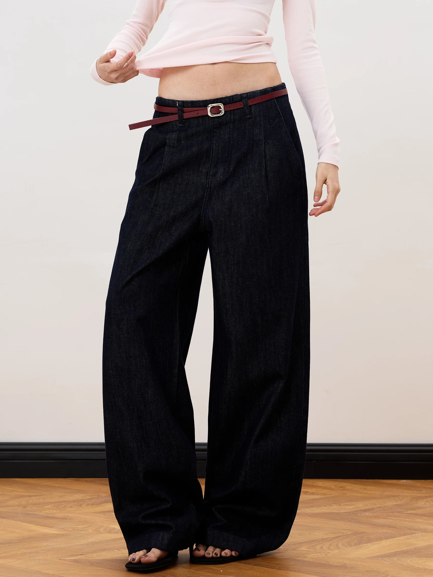 

Джинсы в американском винтажном стиле с высокой талией, оригинального цвета, свободного кроя, без пояса, универсальные, стройнящие, для повседневной носки