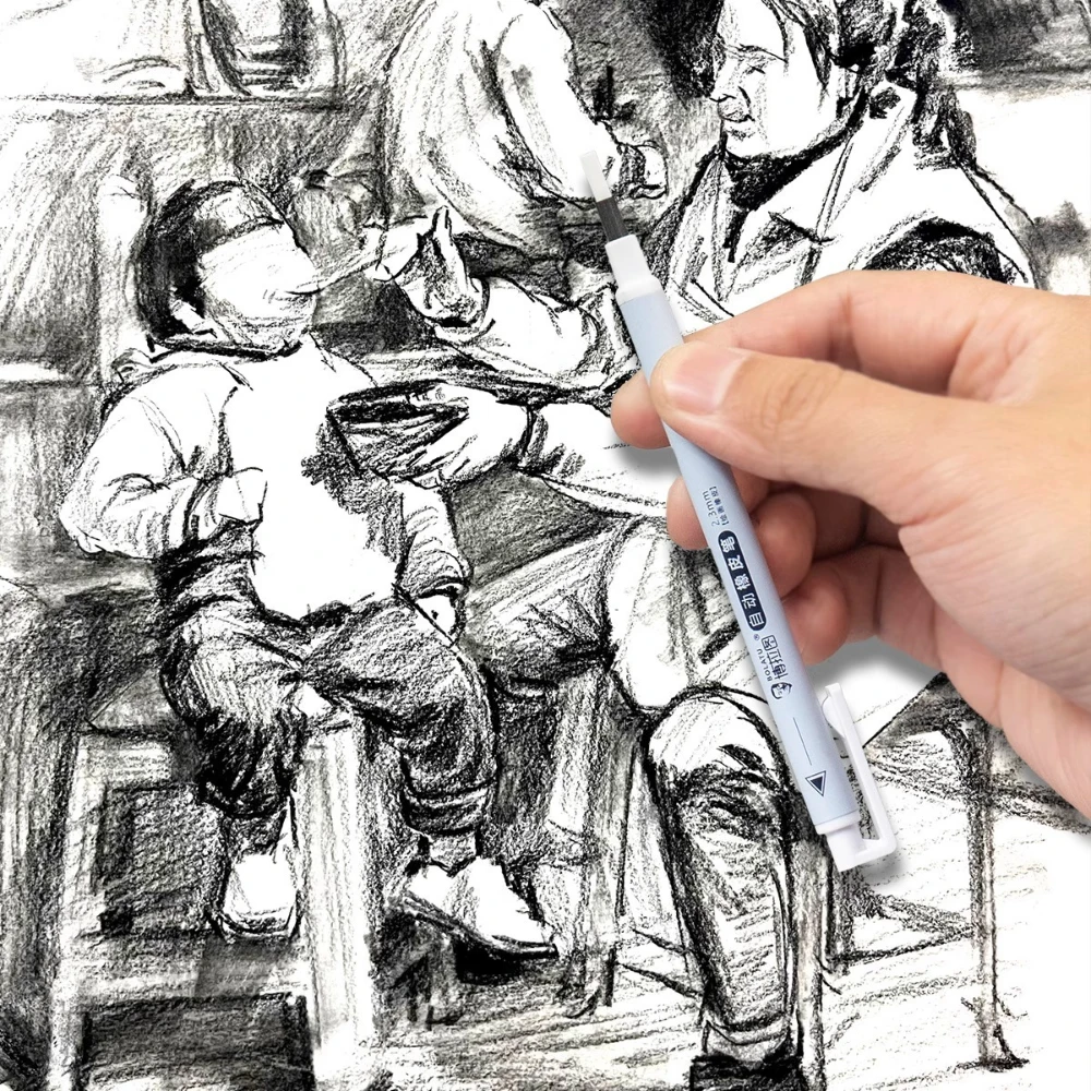 Eraser Mechanical Rubber Refillable Pen Press Type Sketching Drawing Design Correction Children's Painting Erasers Art Supplies
