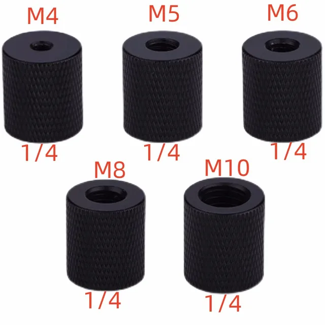 1/4 do M4 M6 M8 M10 Adapter śrubowy żeński do żeńskiego do statywu aparatu akcesoria fotograficzne
