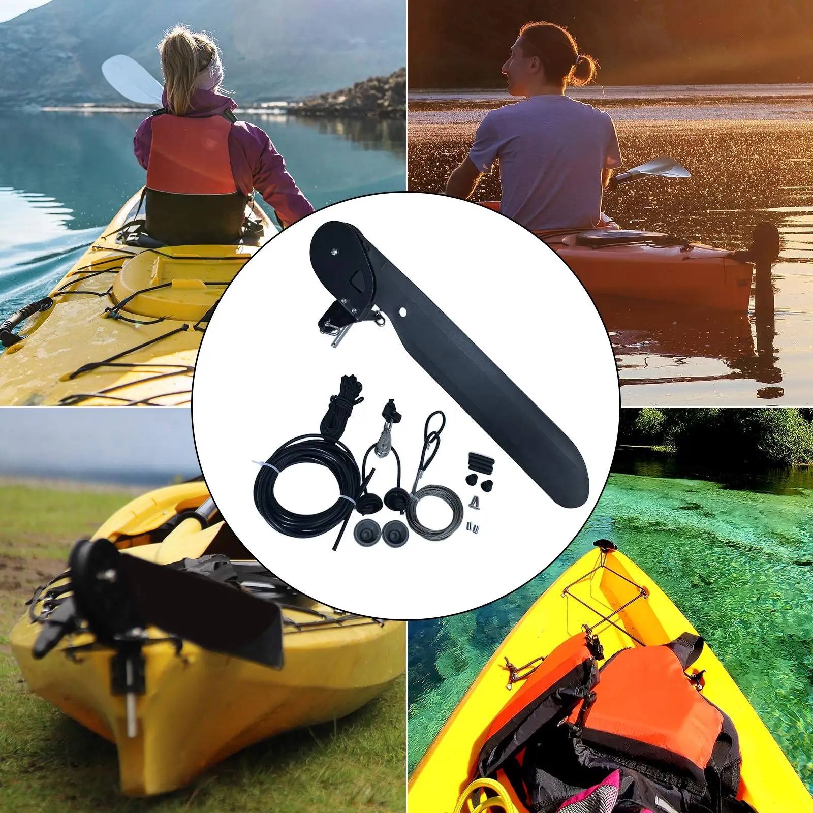 توجيه التحكم في الاتجاه لدفة الكاياك لصيد الأسماك في الزورق