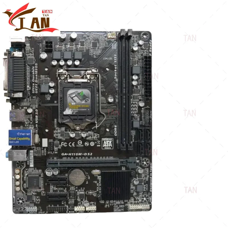 

For GIGABYTE GA-H110M-DS2 Motherboard H110 32G LGA 1151 DDR3 USB 3.0 Micro ATX Mainboard 100% Tested Fast Ship TT