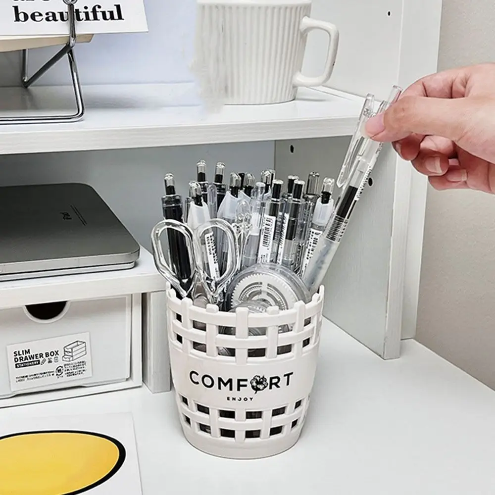 Cute Large Capacity Pen Holder Student Stationery Organizer Makeup Brush Holder Stationery Storage Tube Pen Insert