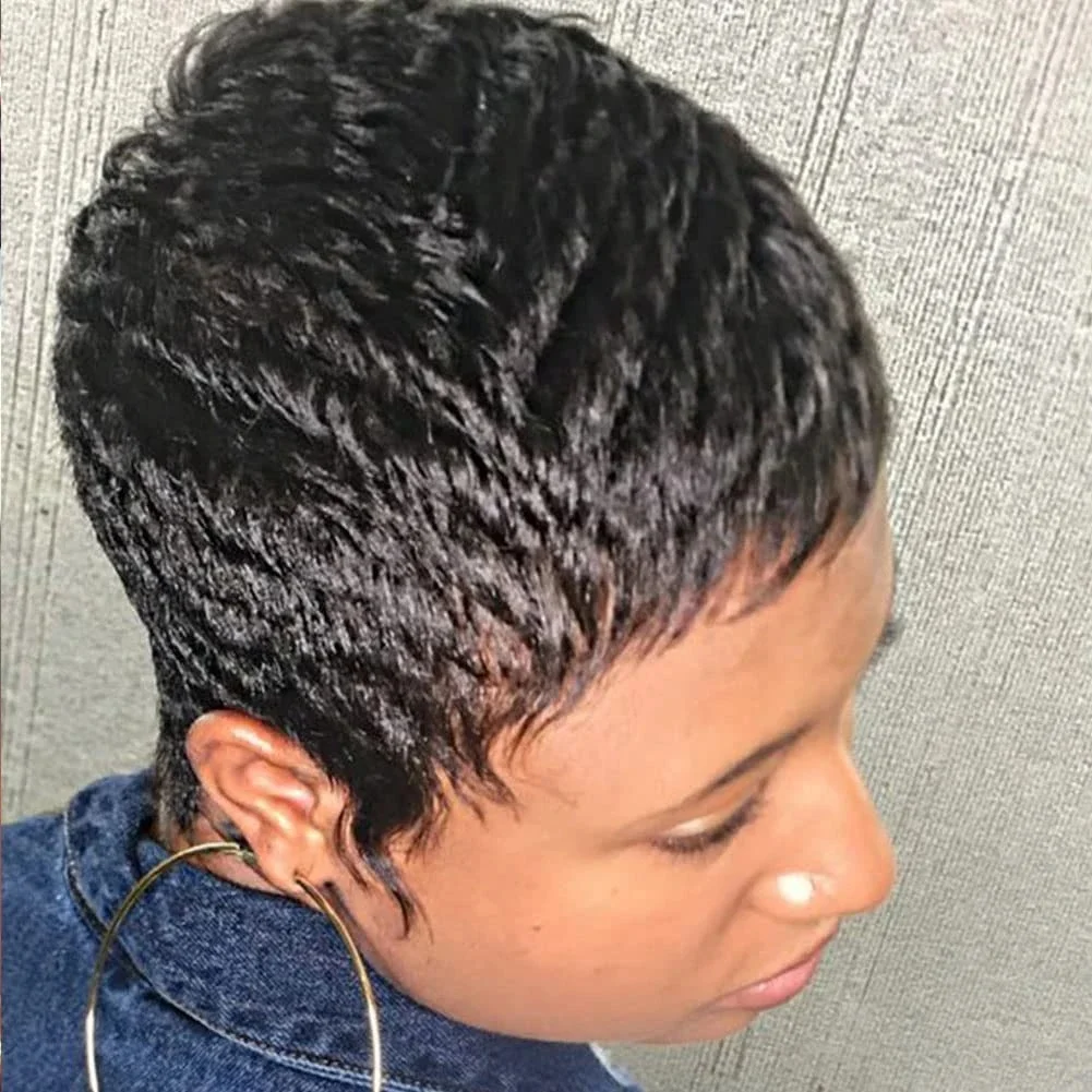 

Pixie Cut Wig Human Hair Short Human Hair Wigs for Back Women Short Cut Machine Made