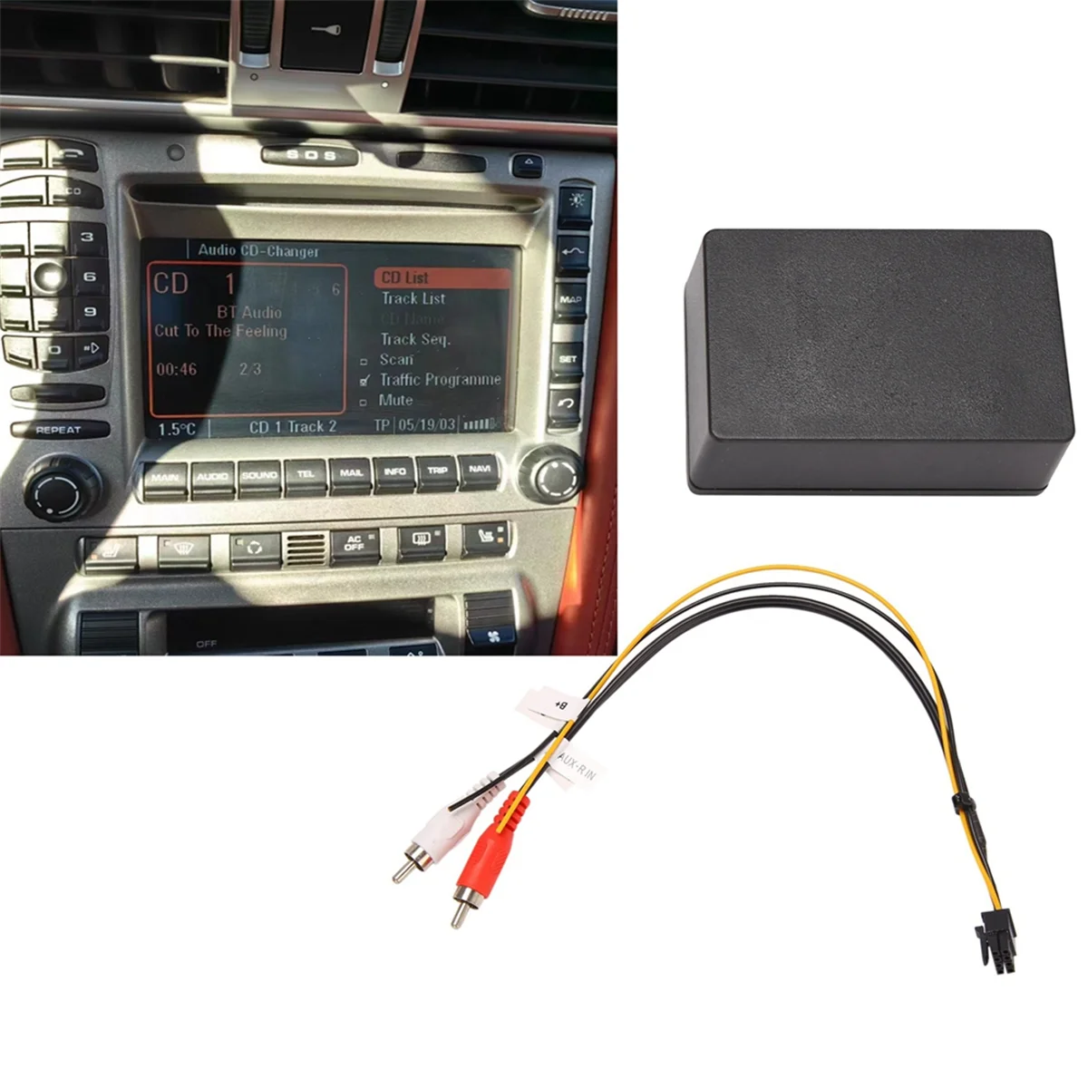 JAS-Car Audio Input Decoder Box PCM2.1 Bluetooth Modules for Porsche Cayenne Cayman 2003-2010 996.2 997.1