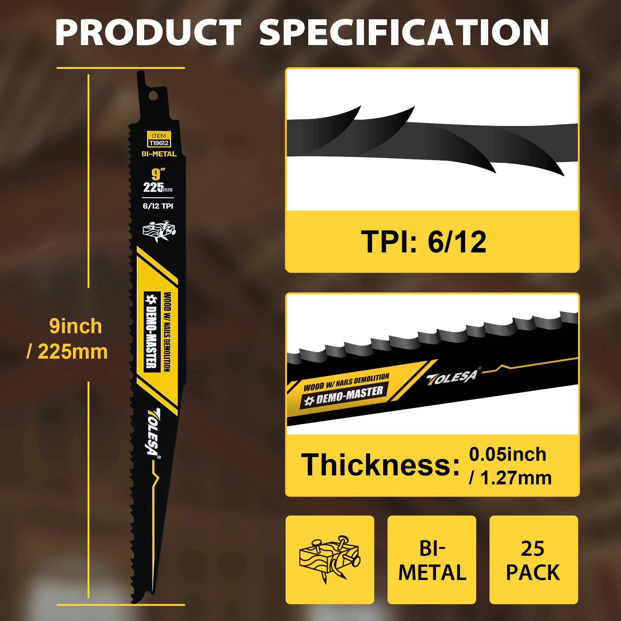 TOLESA ชุดใบเลื่อยชัก 5 ชิ้น ข - Metal Saw Reciprocating บทวิจารณ์และราคา
