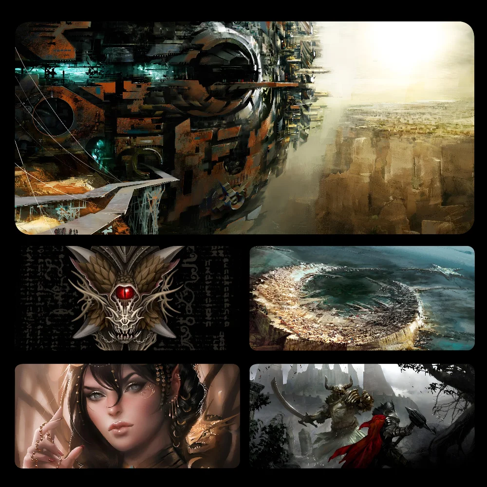 g guild wars grande gaming mouse pad lockedge espessado teclado de computador table desk mat 01