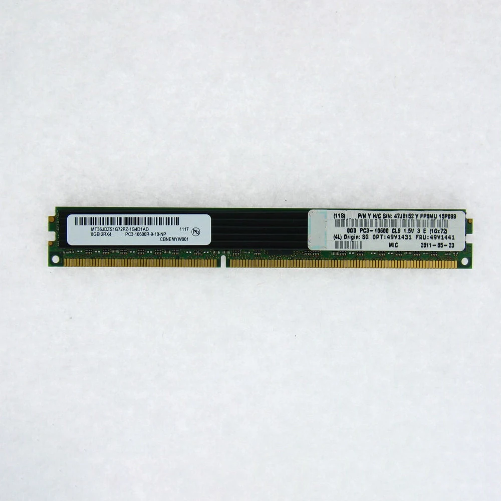 Server Memory PC3-10600R 49Y1431 49Y1441 47J0152 HS22 8GB DDR3 1333 VLP DIMM RAM