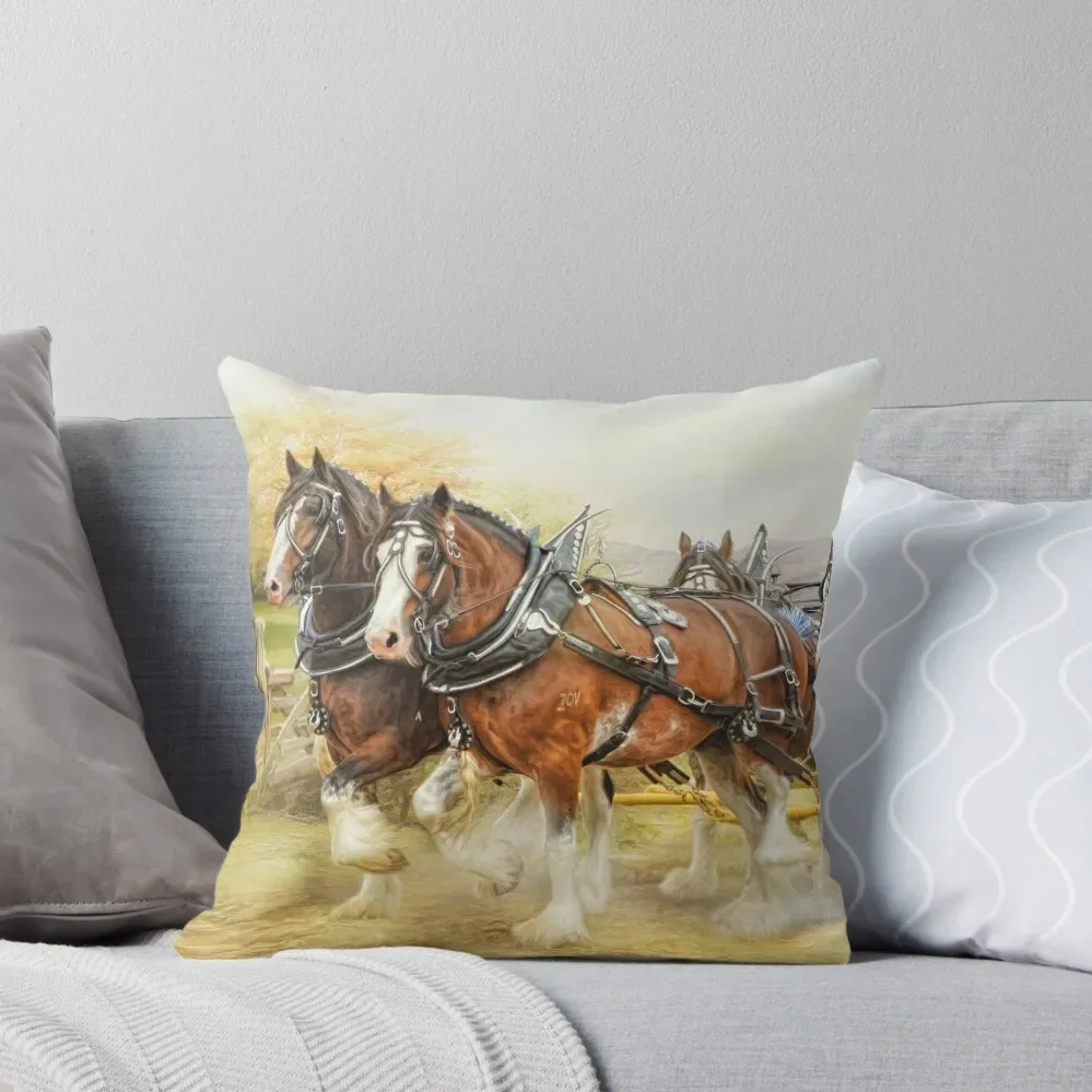 

Clydesdales in Harness Throw Pillow Luxury Pillow Case New year ornamental pillows for living room