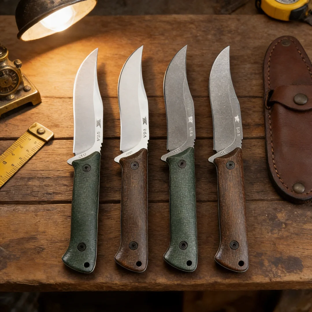 

B104 - Outdoor Camping Adventure Knife, equipped with carbon fiber K-type sheath, linen fiber handle, sharp fruit knife