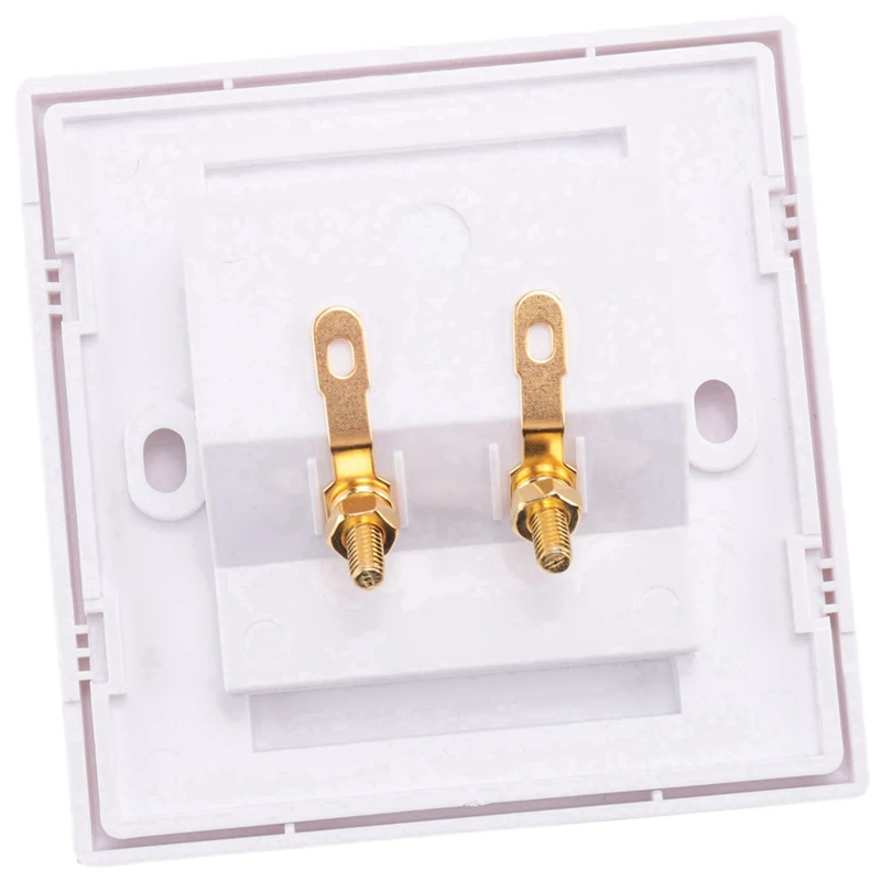 2X Wall Socket Connection Port With 2 Jack Speaker White
