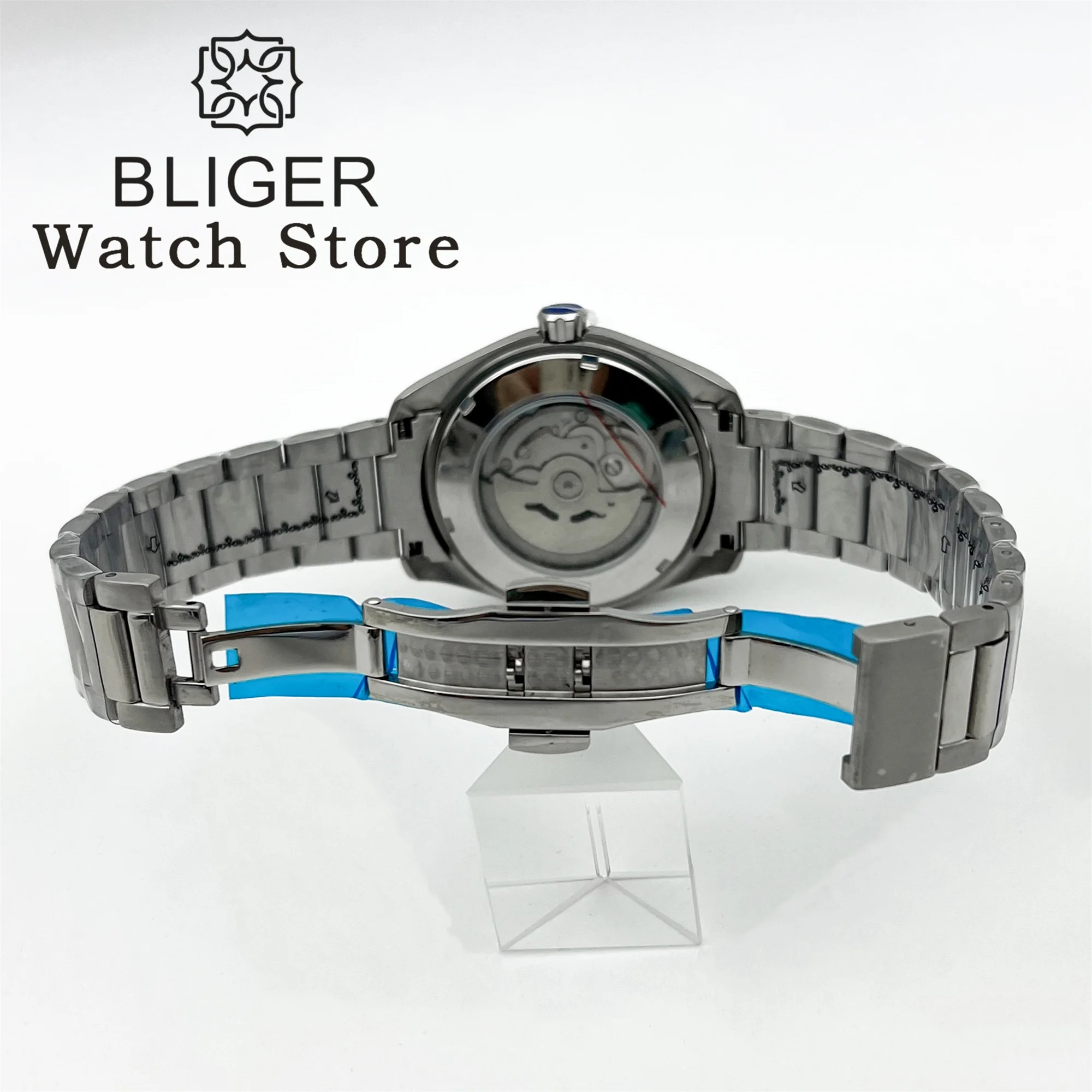 BLIGER-reloj mecánico de acero inoxidable para hombre, cronógrafo de cristal de zafiro de lujo, movimiento automático, resistente al agua hasta 100M, 40MM, NH35A