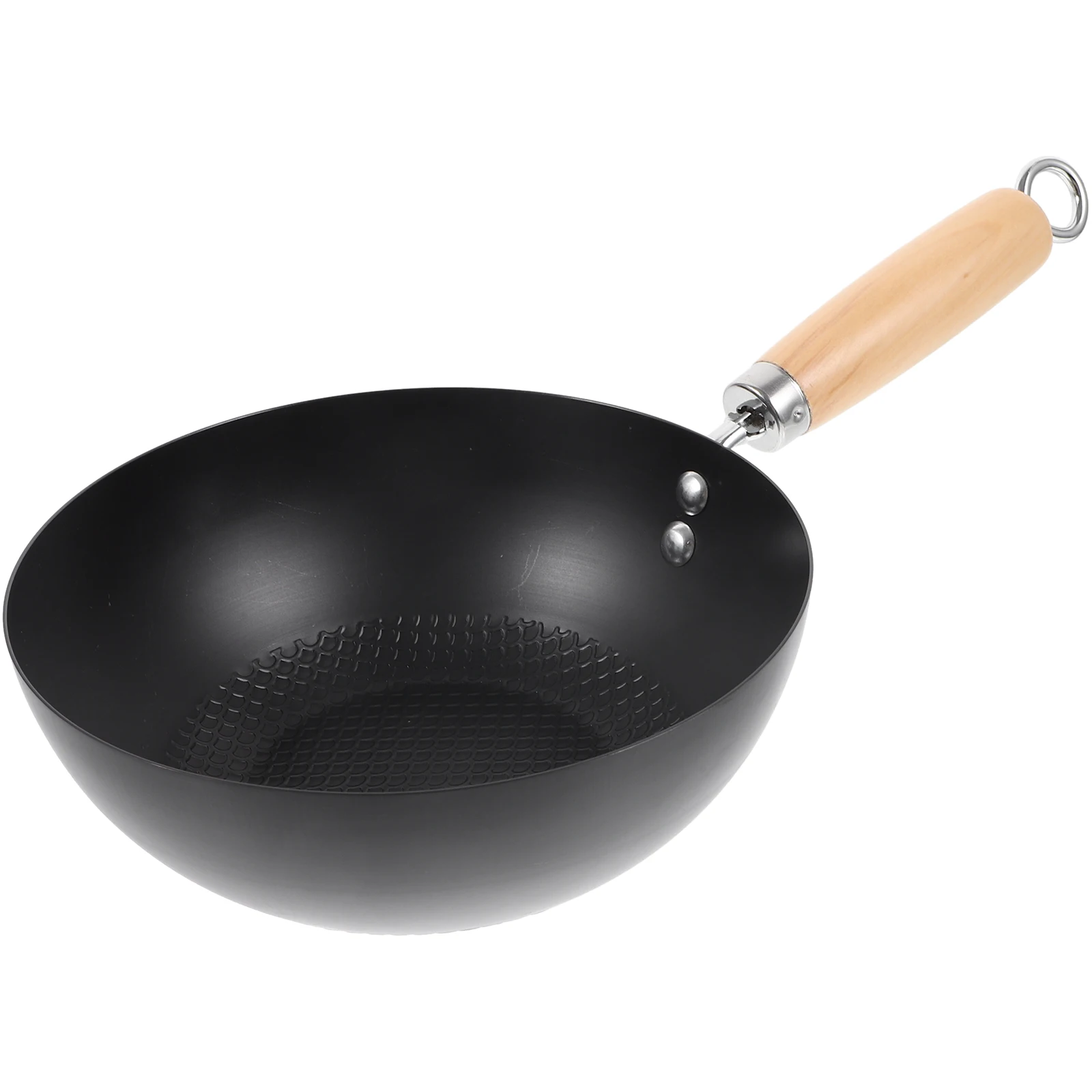 

Small Iron Wok Pan Round Bottom Fry Pans Cooking Utensils Kitchenware Smooth Mini Japanese Wok BBQ Steak Sausage