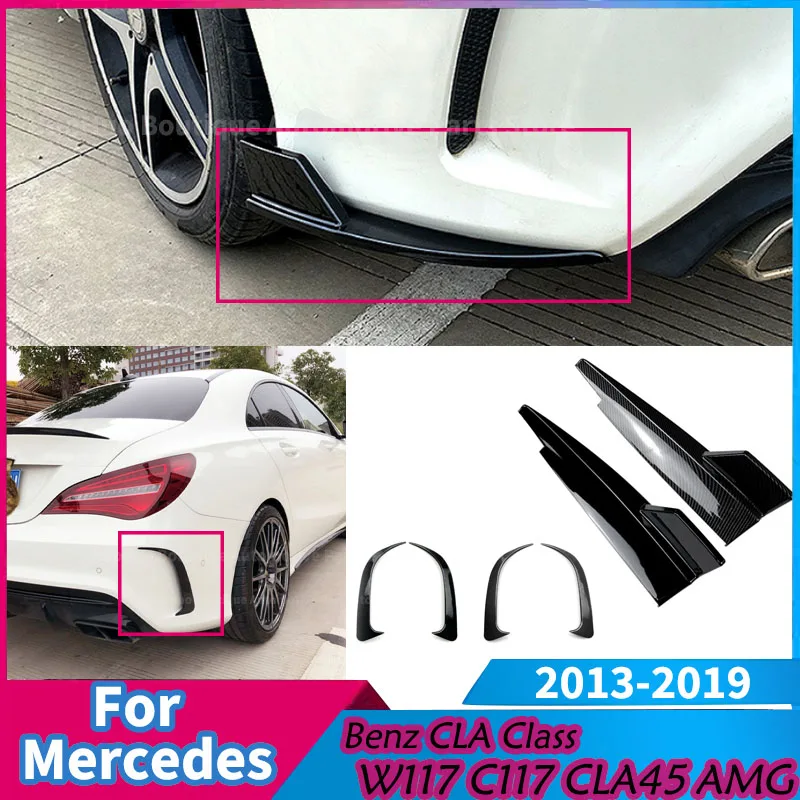 

Накладки-спойлеры на задний бампер для Mercedes-Benz CLA Class W117 C117 CLA200 220 250 260 45 AMG 2013-2019, тюнинг переднего сплиттера