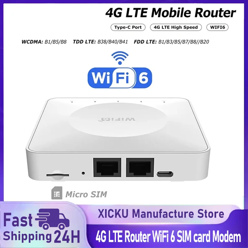 

Маршрутизатор 4G LTE, Wi-Fi, 6 модемов для SIM-карты, поддержка 32 подключения устройств, мобильный беспроводной маршрутизатор, интерфейс Typec-C для Азии, Африки, Европы