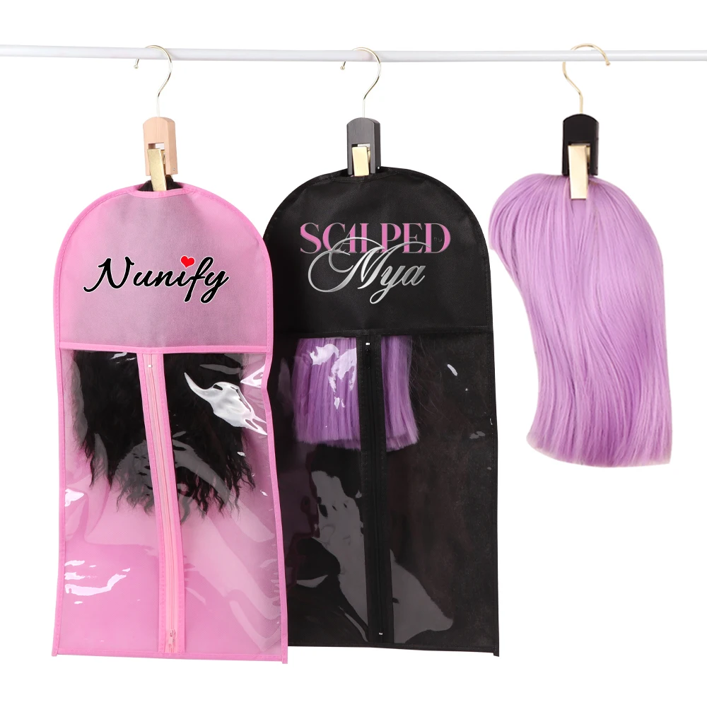 Plussign ไม้แขวนเสื้อสองด้านพร้อมตะขอหมุนสําหรับ Hairpieces ผมหางม้าผู้ถือแขวนสําหรับวิกผม Carrier ผู้ถือวิกผม