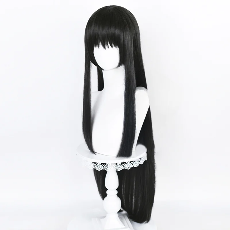 2 Styles Akemi Homura Cosplay Synthetic Wig 90cm Long Black Wigs Cosplay Anime Wig Heat Resistant Hair Halloween