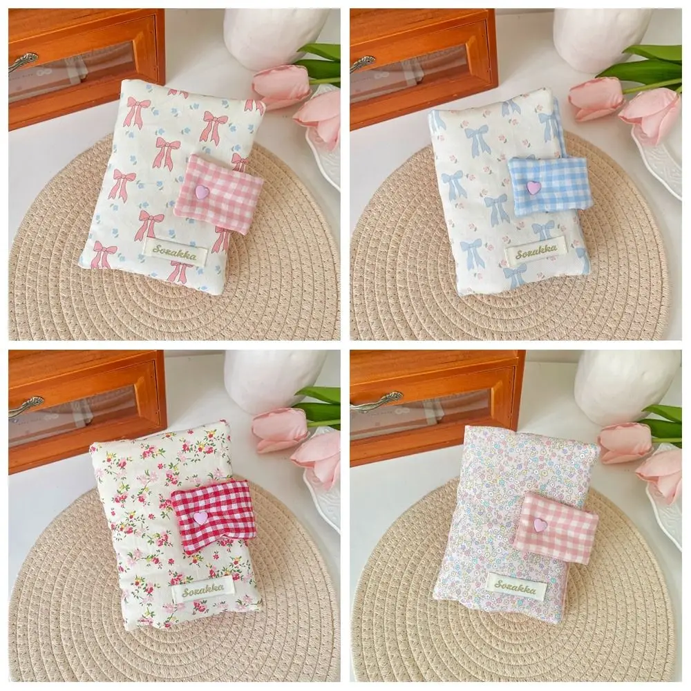Multipurpose Floral Patterns Notebook Detachable Diary Fabric Bow Print Diary Book Stain Resistant Aesthetic