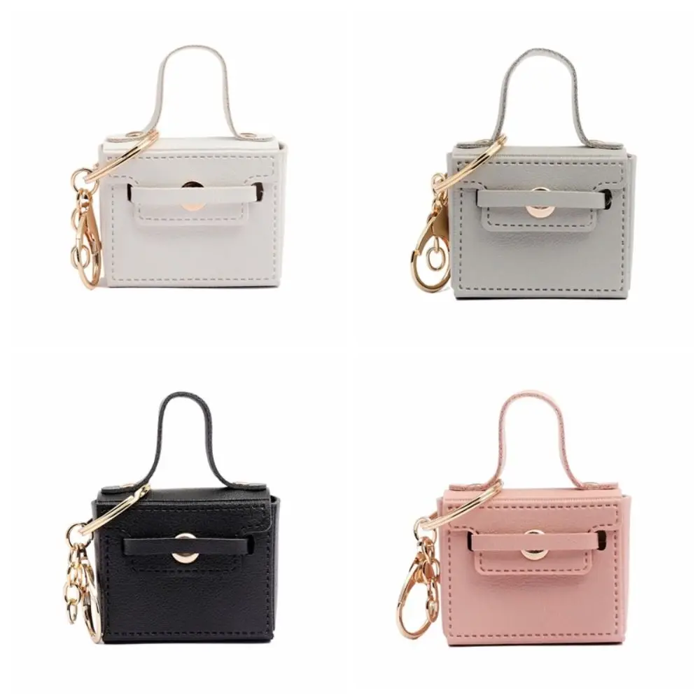Kawaii Mini Keychain Cute Small Square Bag Keyring Candy Color Pendant Creative Backpack Hanger Car Decoration DIY Accessories