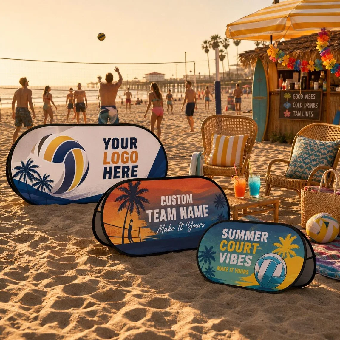 Summer Clothing Banner - Banner Pop-Up Personalizzato per Beach Volley