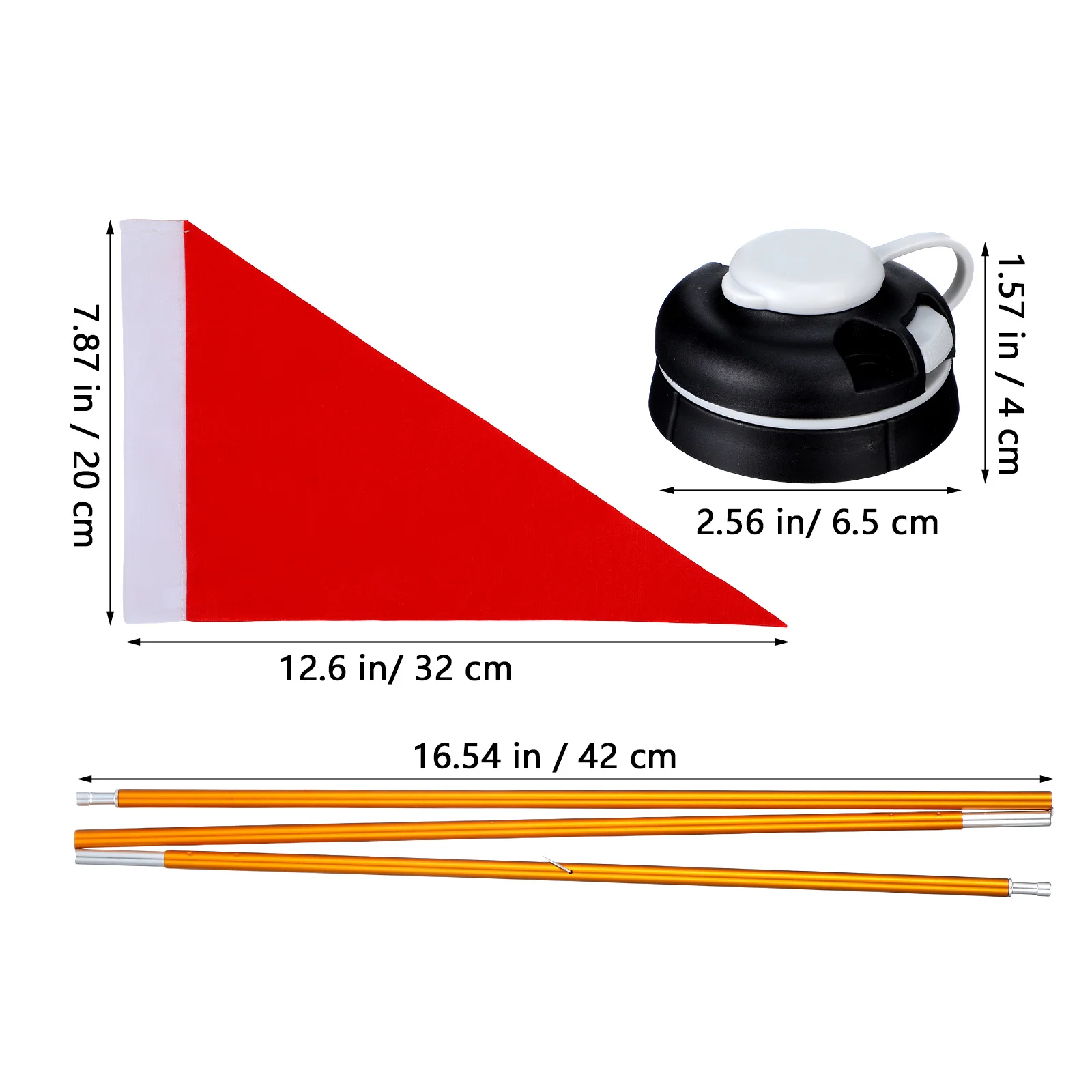 مجموعة واحدة من علم كاياك الاحترافي متعدد الوظائف مع عمود قابل للطي وحامل ثابت مقاوم للصدأ للتجديف والسفر والتخييم #2
