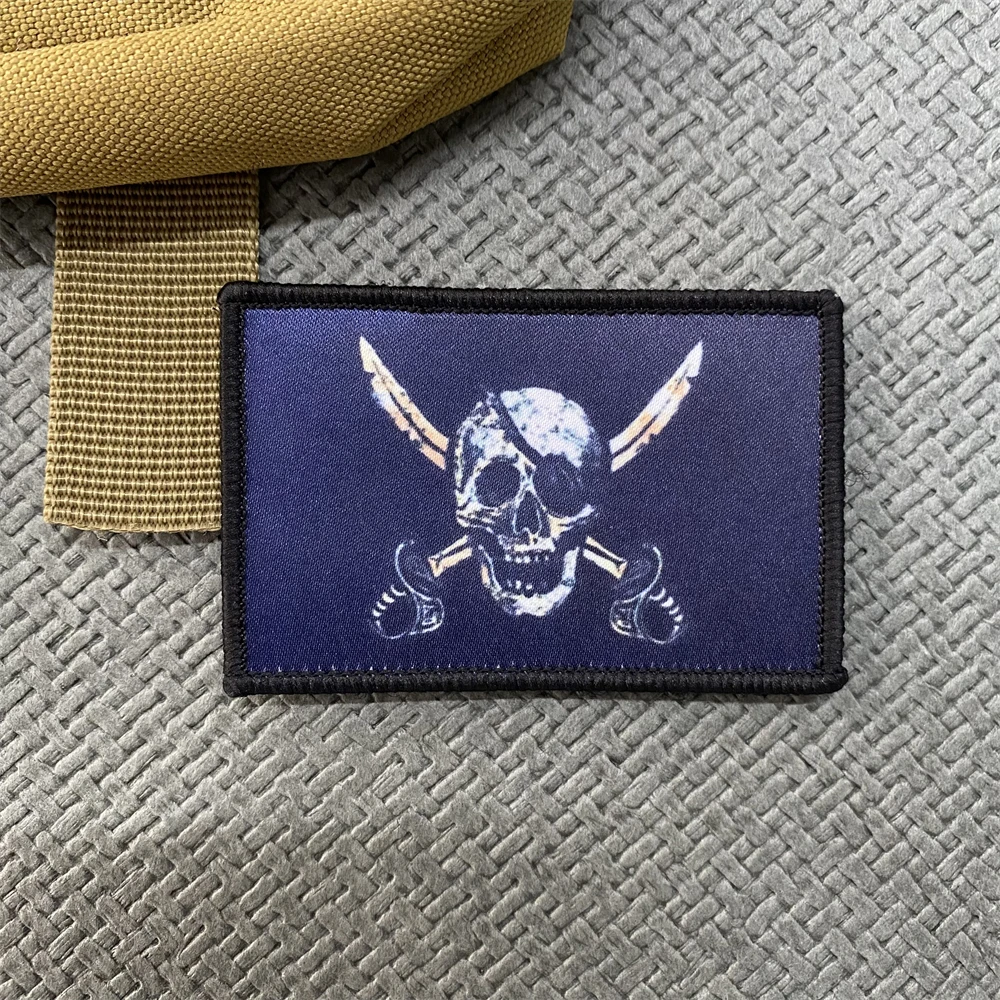 "Russian Roger" CALICO JACK Pirate Tactical Morale Badge Patch MAMA ha provato l'esercito militare Hook and Loop Armband zaino Sticker