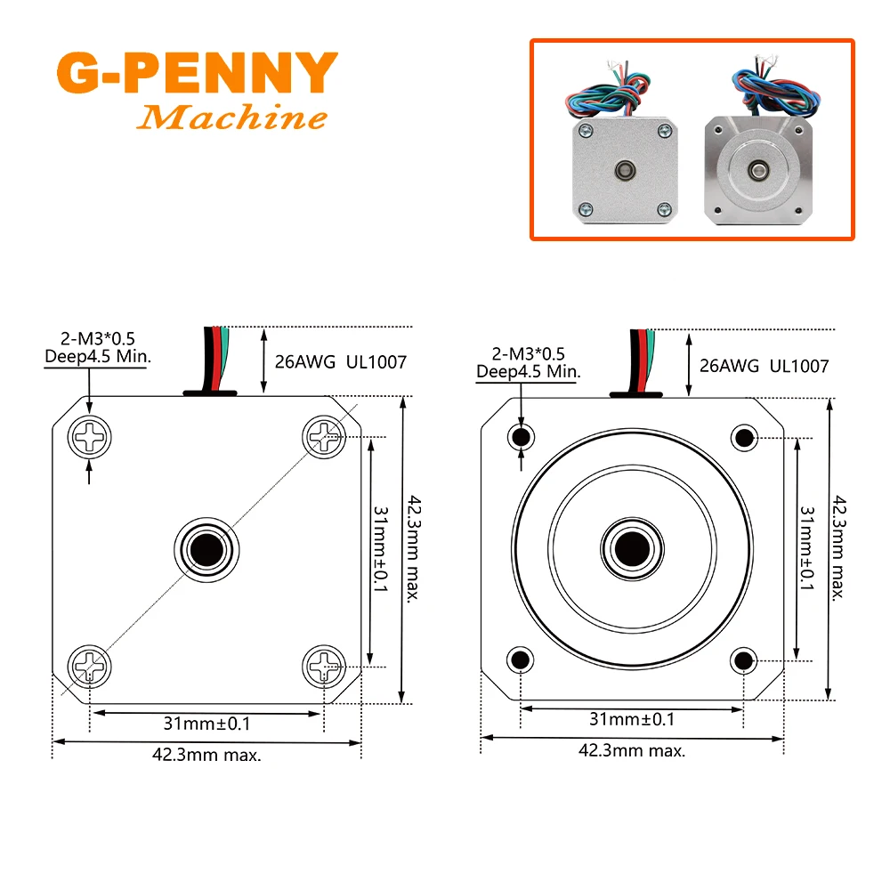 Gratis Ongkir Nema17 42HS3413A4 Stepper มอเตอร์1.3A 0.26N.M 37OZ-IN 1.8องศา4-สำหรับ3d Printer Cnc
