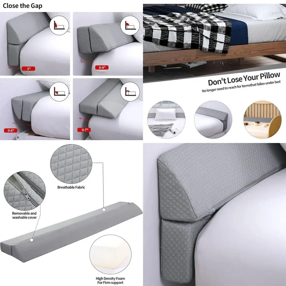 وسادة إسفنجية قابلة للطي بحجم كينج لفجوة اللوح الأمامي، رمادي فاتح، 76 × 6 × 6 #1