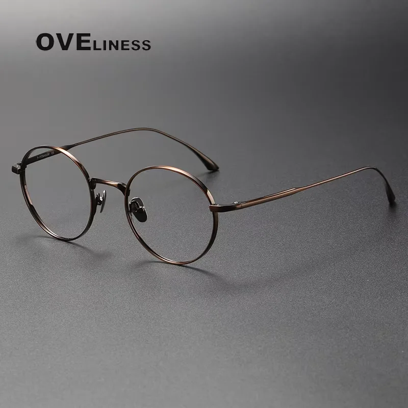 Vintage Pure Titanium Eyeglasses Frame Men 2025 New Ultra Light Glasses Frame Women Luxury Brand Eyewear