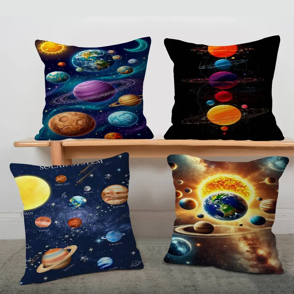 Solar System Planets Microfiber Pillow Cover for Bedroom Room and Living Room Sofa Decorative Cushion Cover