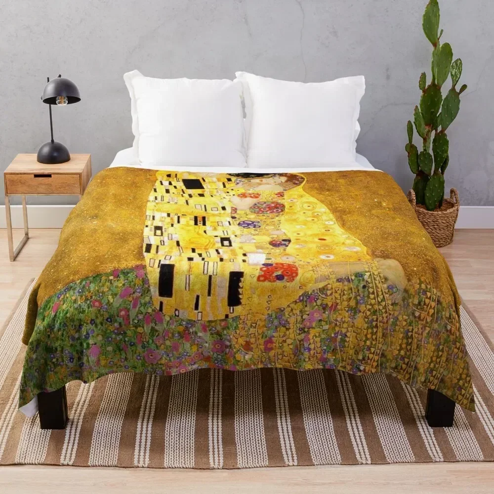 

KLIMT THE KISS Throw Blanket Warm Accent Blanket for Living Room Decoration