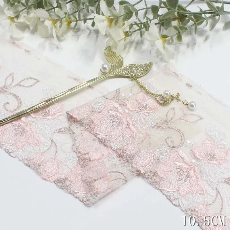 

42Yards Floral Embroidery Lace Trim Garter Lingerie Bra Dress Sewing Underwear Fabric 10.5cm