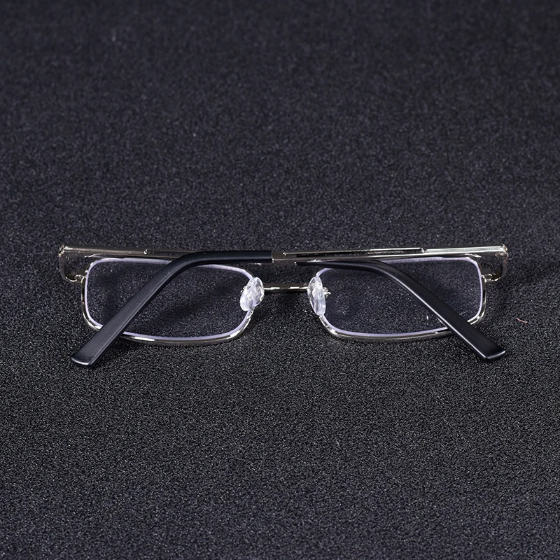 Vintage Quadratische Lesebrille Rahmen Metall Männer Mode Klassische Business Brillen Blau Licht Blockieren Klare Linse +75 + 125 + 2 – Detail 11