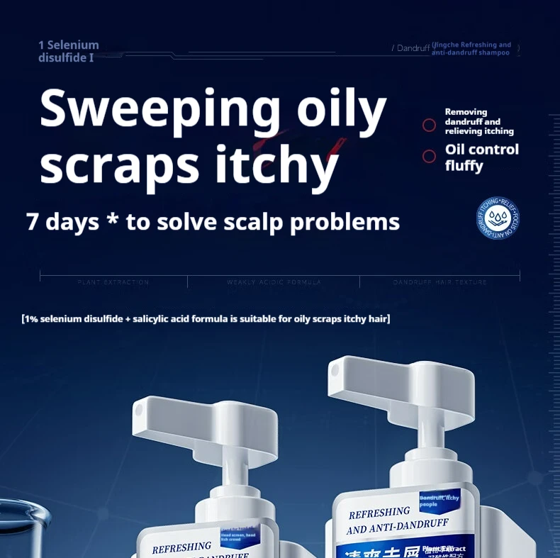 Shampoo Vitas Selenium Sulfide - Anticaspa, Coceira e Controle de Óleo, Cuidados Volumizantes - Unissex 800ml ​