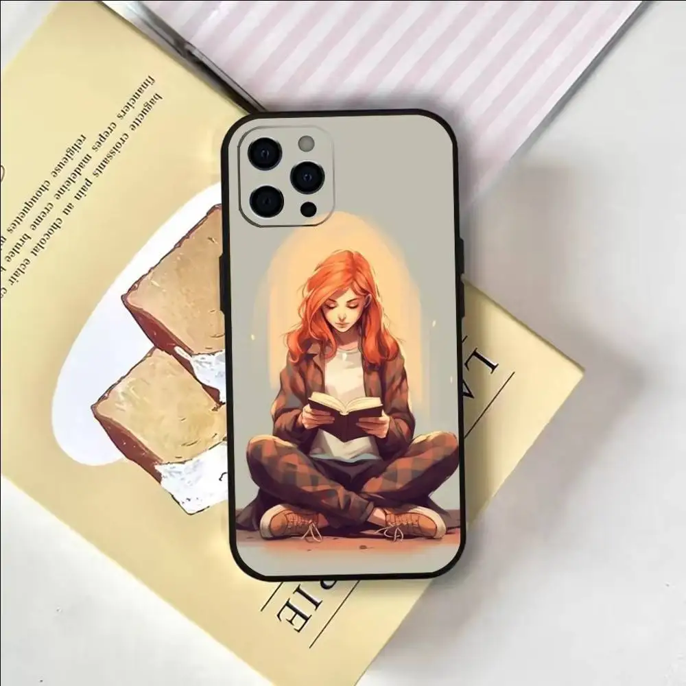 قراءة الكتب التوضيحية حالة الهاتف آيفون 17,16,15,14,13,12,11 زائد، برو، ماكس، XS غطاء سيليكون لينة #6