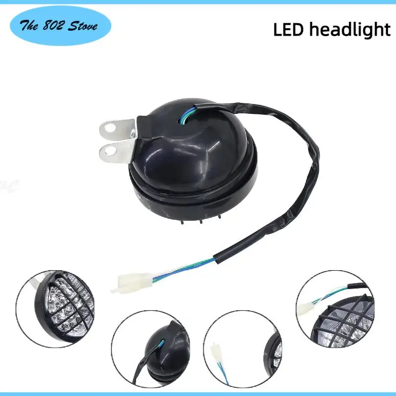 

Universal LED Front Headlight with Protective Grill – Perfect Lighting Upgrade for Motorcycle & ATV Night Rides