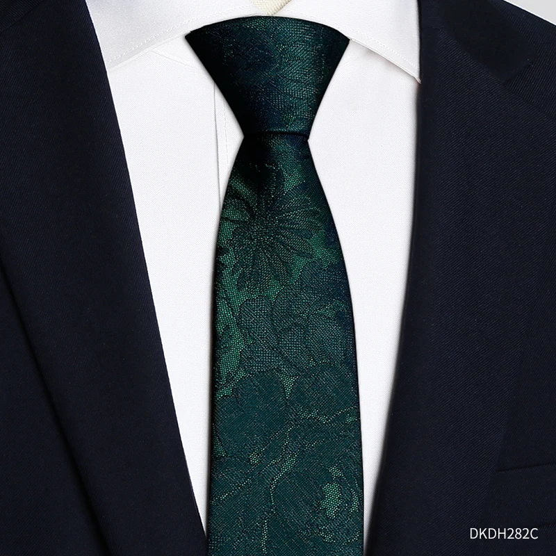 High Quality Men's Fashionable Green Blue Striped Tie 7CM Wide Banquet Business Dress Shirt Accessories Hand Knotted Necktie