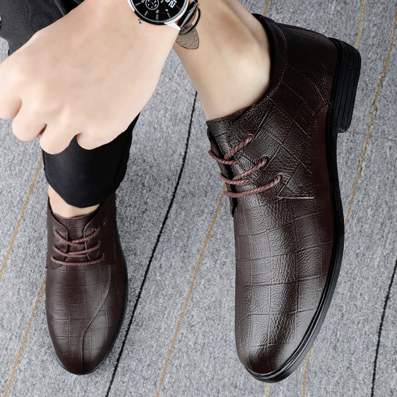 2023 Genuine Leather Men Dress Shoes Luxury Cowhide Man Business Shoes Casual Social Shoe Male Wedding Footwear Zapatos Hombre