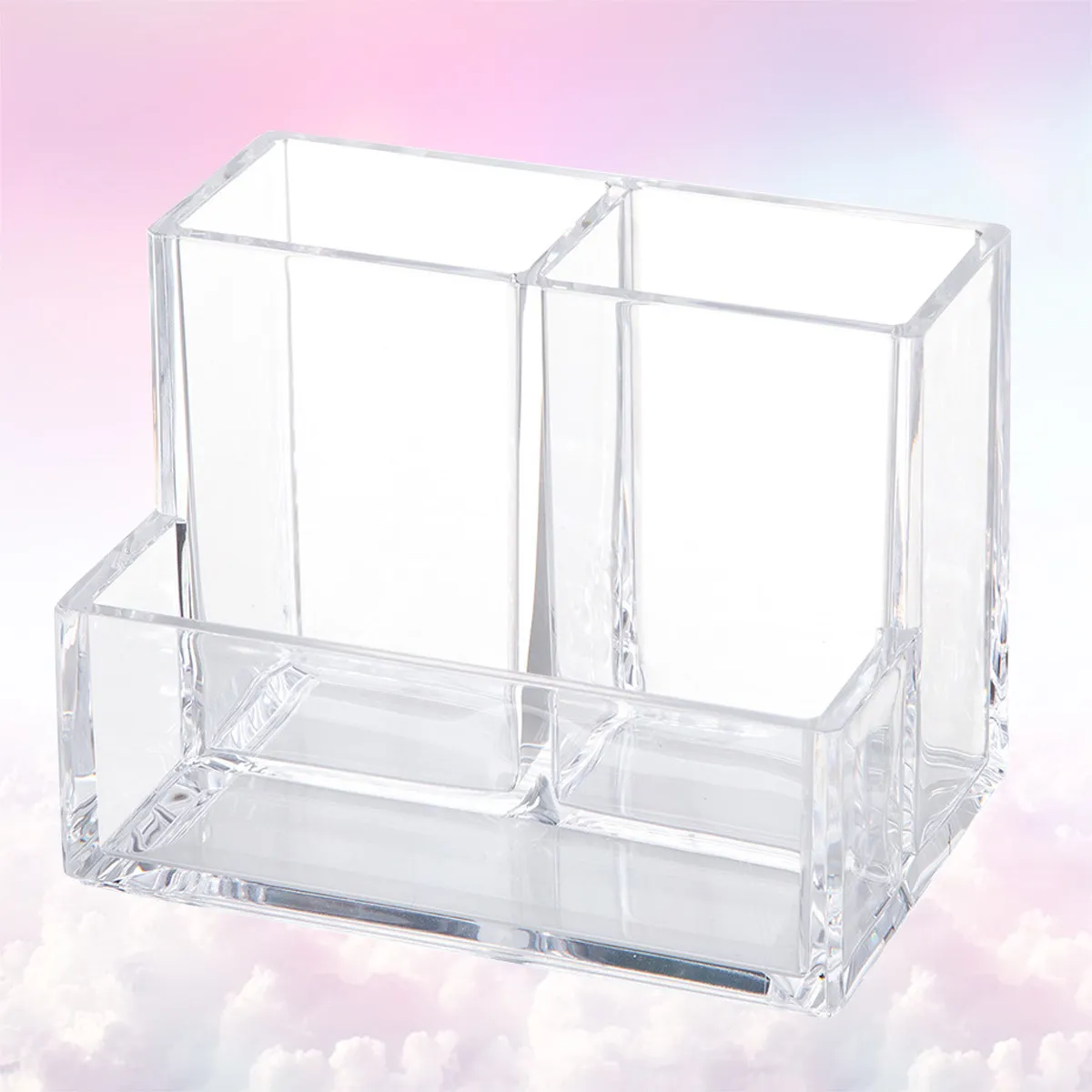 

1Pcs Transparent Acrylic Storage Box Pen Holder Desktop Organizer Container Sundries Container Office Supplies