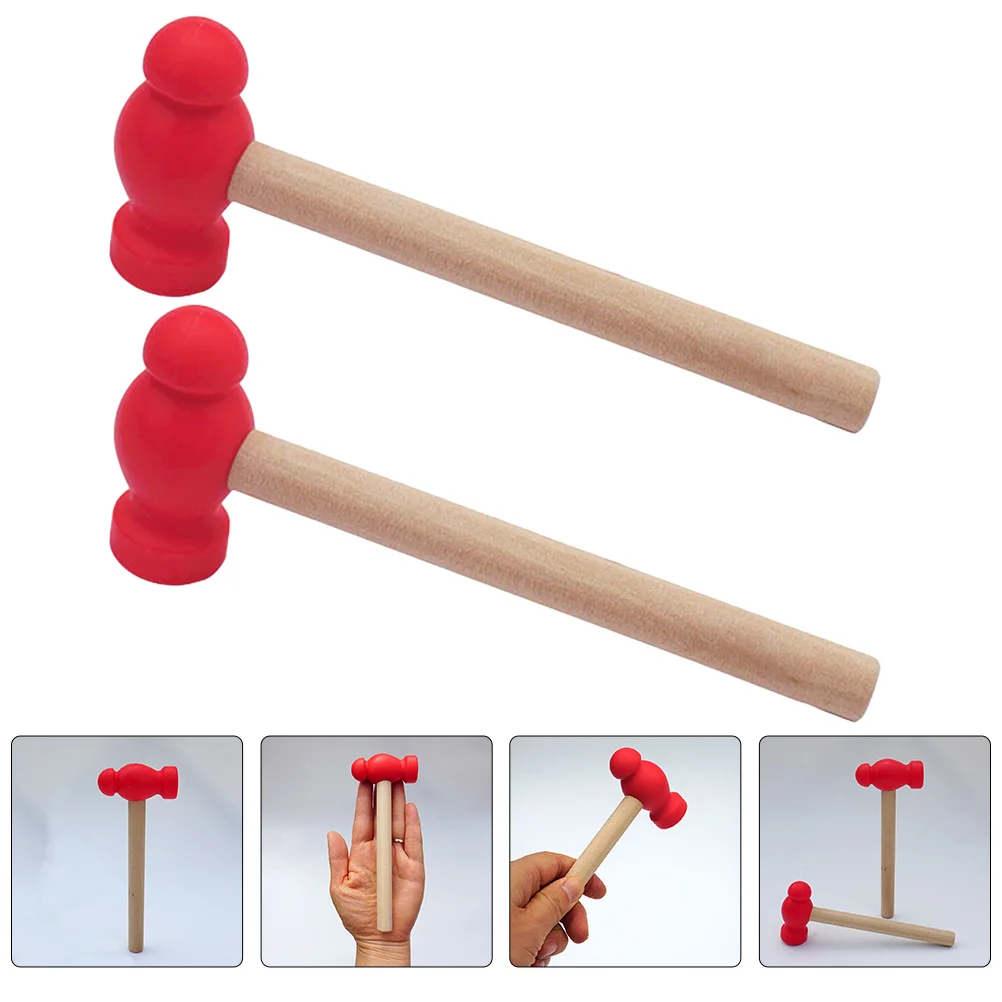 

2 Pcs Toys Simulation Hammer Small Mallet Children Pretend Play Hammers Pounding Red Kids Toddler